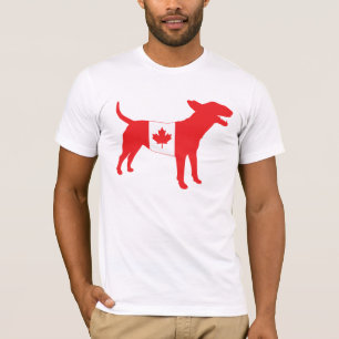 Englisch-Stier-Terrier/kanadisches Flaggen-T-Shirt T-Shirt