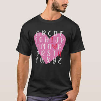 Englisch Teacher Alphabet Herzlich Liebe Lugano Un T-Shirt