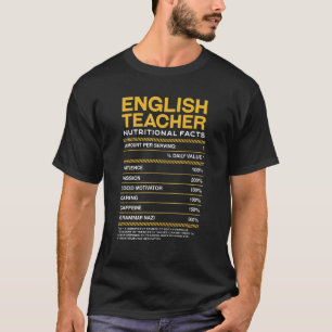 Englisch Teacher Nutrition Facts Language Instruct T-Shirt