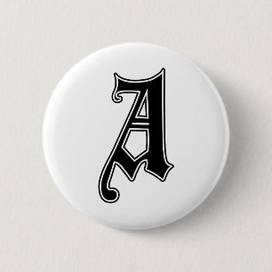 Englisch text Gothic Monogram Letter A Button