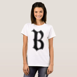 Englisch text Gothic Monogram Letter B T-Shirt