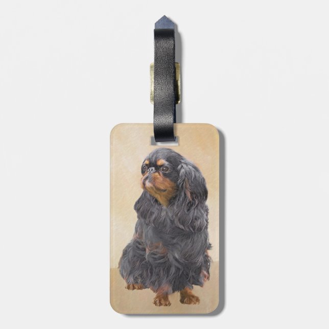 Englisch Toy Spanisch Malerei Original Animal Art Gepäckanhänger (Rückseite vertikal)