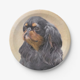Englisch Toy Spanisch Malerei Original Animal Art Pappteller