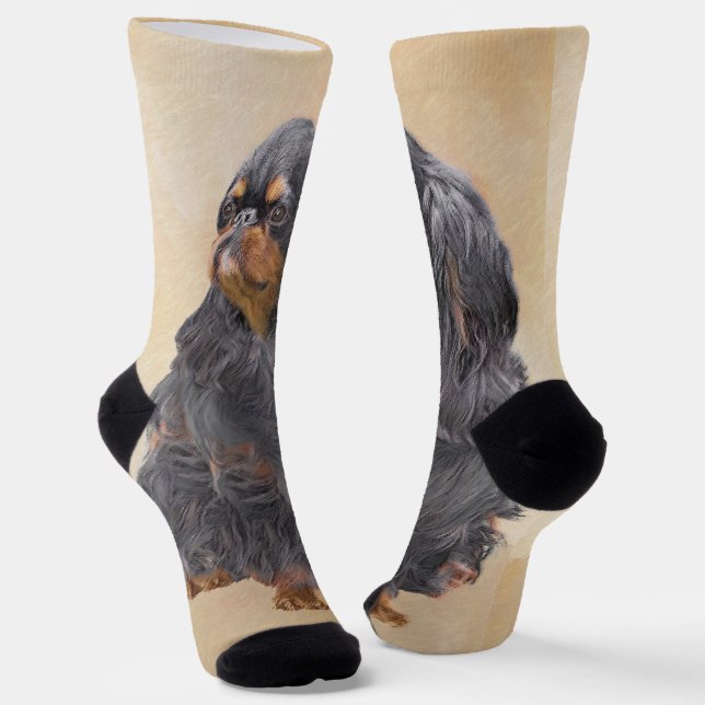 Englisch Toy Spanisch Malerei Original Animal Art Socken (Gewinkelt)