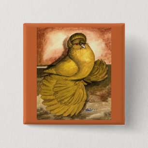 Englisch Trumpeter Pigeon Yellow Self Button