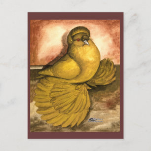 Englisch Trumpeter Pigeon Yellow Self Postkarte