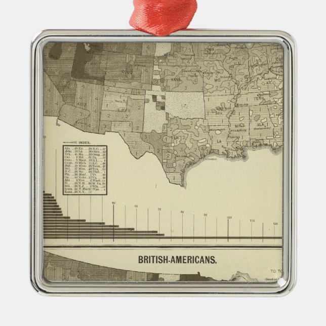 Englisch, Waliser, britische Amerikaner Silbernes Ornament (Vorne)