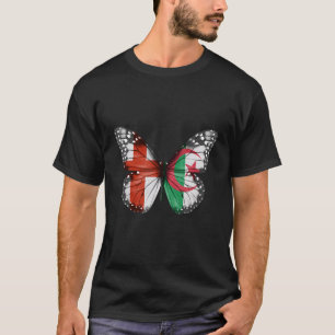 Englische algerische Flaggenbrille T-Shirt