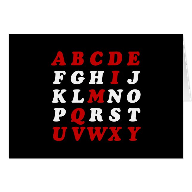 Englische Alphabet Card (Vorderseite (Horizontal))