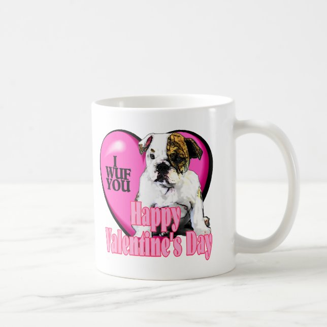 Englische Bulldog-Valentinstag-Geschenke Kaffeetasse (Rechts)