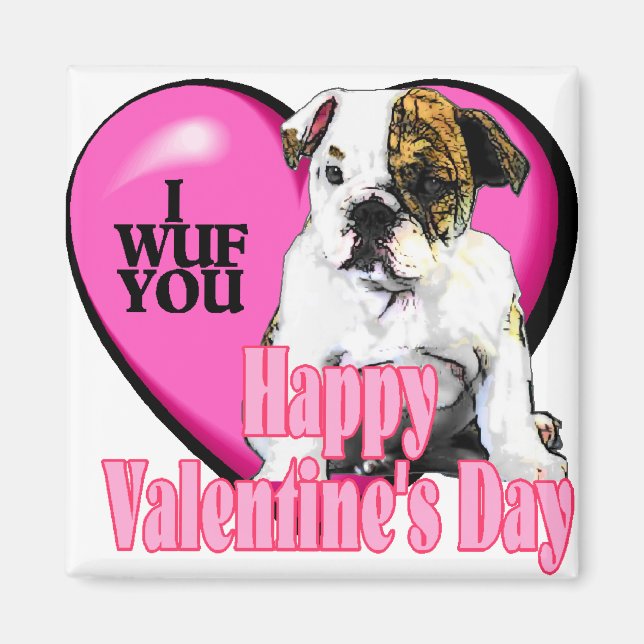 Englische Bulldog-Valentinstag-Geschenke Magnet (Vorne)