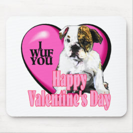 Englische Bulldog-Valentinstag-Geschenke Mousepad