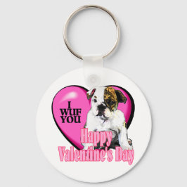 Englische Bulldog-Valentinstag-Geschenke Schlüsselanhänger