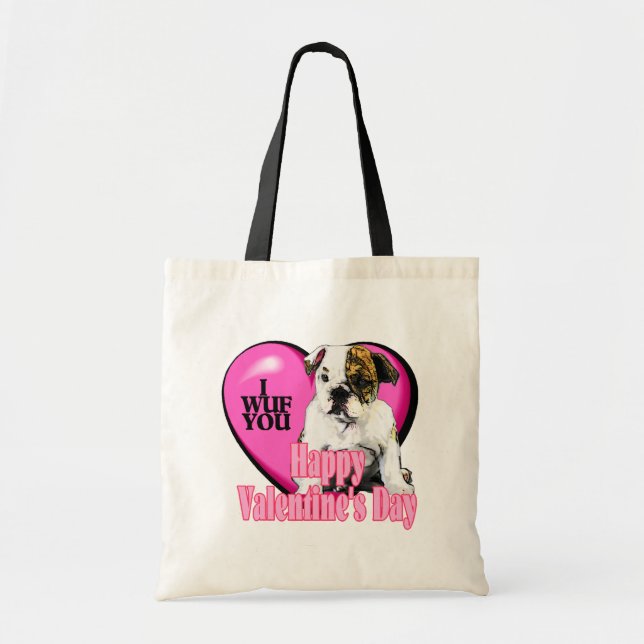 Englische Bulldog-Valentinstag-Geschenke Tragetasche (Vorne)