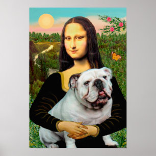 Englische Bulldogge 9 - Mona Lisa Poster