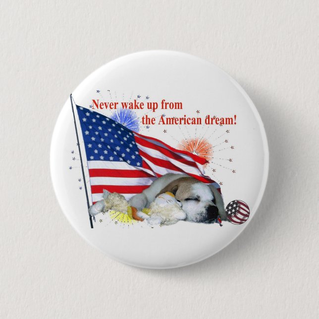 Englische Bulldogge - amerikanischer Traum Button (Vorderseite)