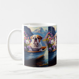 Englische Bulldogge auf einem Paddel: Ein landscha Kaffeetasse