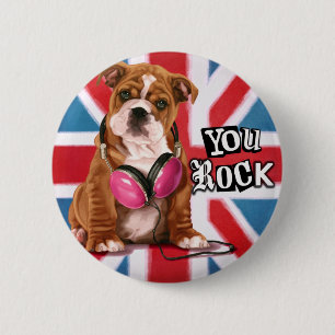 Englische Bulldogge Button