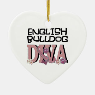 Englische Bulldogge DIVA Keramik Ornament