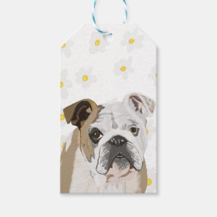 Englische Bulldogge gegen Gänseblümchen Geschenkanhänger