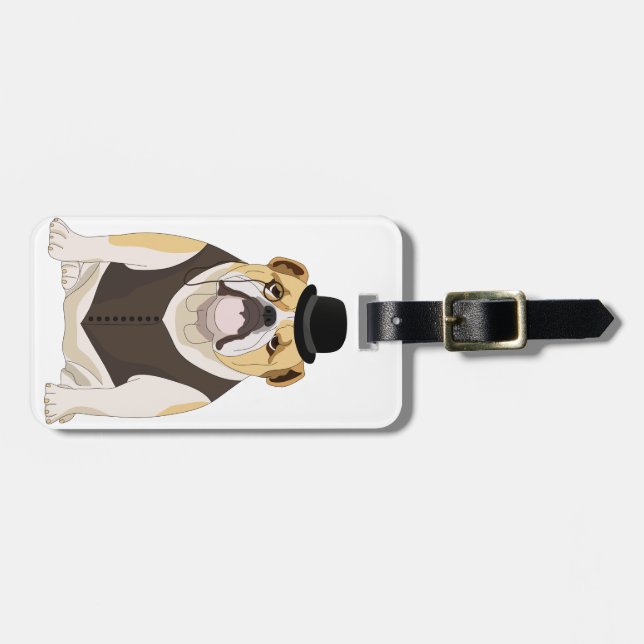 Englische Bulldogge Gepäckanhänger (Vorderseite horizontal)