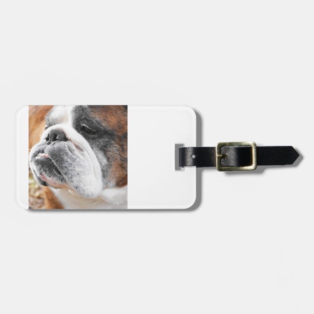 Englische Bulldogge Gepäckanhänger (Vorderseite horizontal)