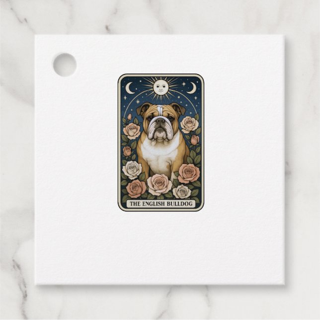 Englische Bulldogge Geschenkanhänger (Vorderseite)