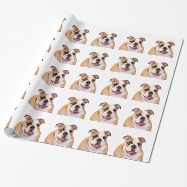 Englische Bulldogge Geschenkpapier (Ungerollt)