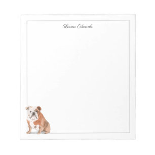 Englische Bulldogge Graue Grenze Notizblock