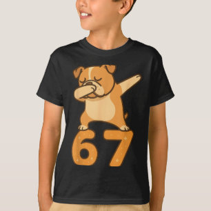 Englische Bulldogge Hund 67 Meme Six Seven Lustig T-Shirt
