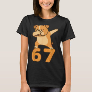 Englische Bulldogge Hund 67 Meme Six Seven Lustig  T-Shirt