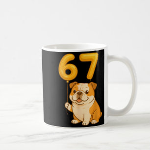 Englische Bulldogge Hund Lustig 67 Meme Six Seven Kaffeetasse