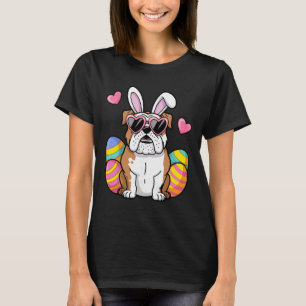 Englische Bulldogge Hund Ostertag Ohren Hase Mädch T-Shirt