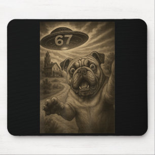 Englische Bulldogge Hund Selfie 67 Meme Sechs Sieb Mousepad