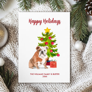 Englische Bulldogge Hunde Familie Weihnachten