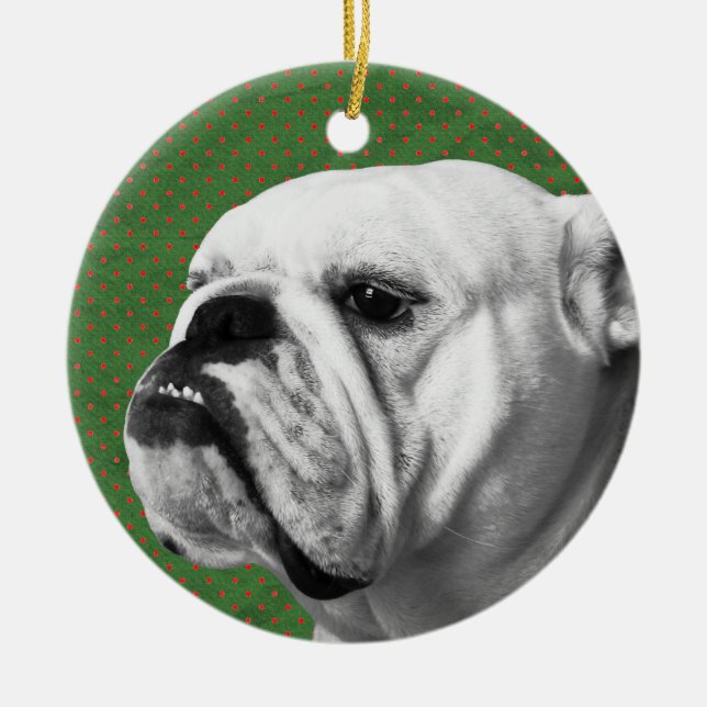Englische Bulldogge Keramik Ornament (Vorne)