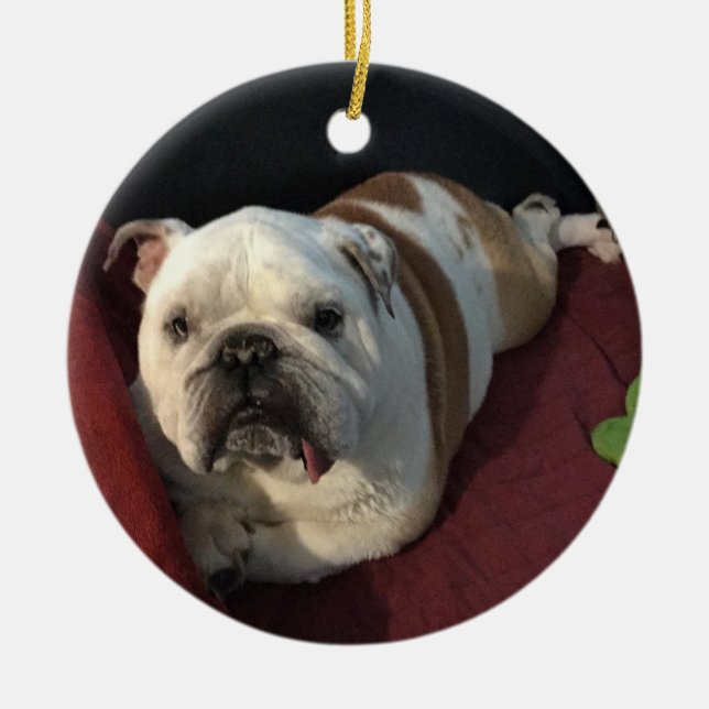 Englische Bulldogge Keramikornament (Vorne)