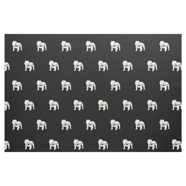 Englische Bulldogge Loveq Stoff (Fat Quarter (45,7 x 55,9 cm))