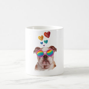 Englische Bulldogge mit Herzen Valentinstag Kaffeetasse