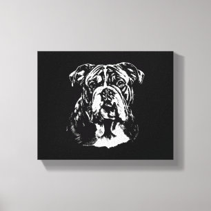 Englische Bulldogge-Porträt Minimalistische Beklei Leinwanddruck