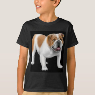 Englische Bulldogge scherzt dunklen T - Shirt