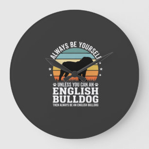 Englische Bulldogge Sonnenuntergang Sei selbst Hun Große Wanduhr
