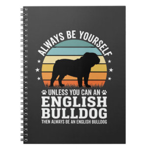 Englische Bulldogge Sonnenuntergang Sei selbst Hun Notizblock