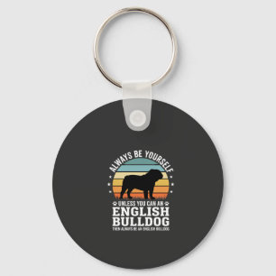 Englische Bulldogge Sonnenuntergang Sei selbst Hun Schlüsselanhänger