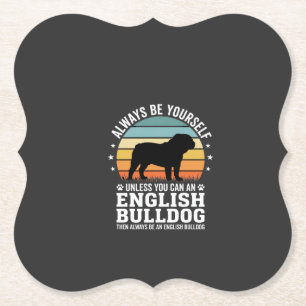 Englische Bulldogge Sonnenuntergang Sei selbst Hun Untersetzer
