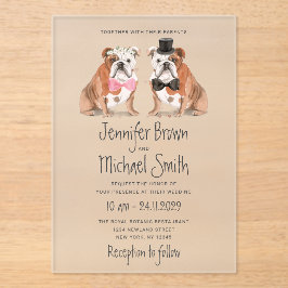 Englische Bulldogge Süße Hochzeit Hunde Acryleinladungen