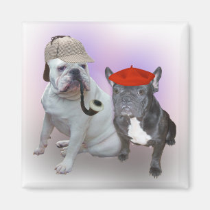 Englische Bulldogge und französische Bulldogge Magnet