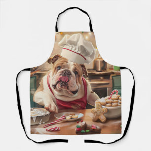 Englische Bulldogge Weihnachtsbäckerei: Festliches Schürze