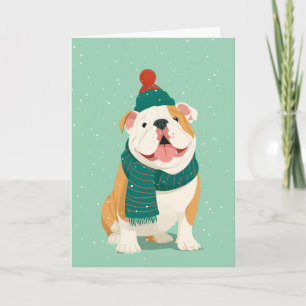 Englische Bulldogge Weihnachtsgrüße Karte