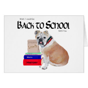 Englische Bulldogge zurück zur Schule